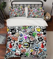3d graffiti food 83 bed pillowcases