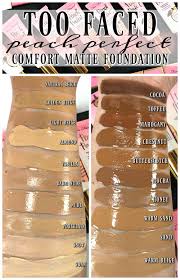 Every Shade Of Too Faced Peach Perfect Comfort Matte