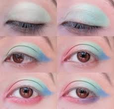 fresh pastel eye makeup look step by