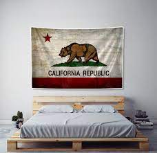 Rustic California Flag Tapestry Fabric