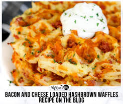 cheese loaded hashbrown waffles