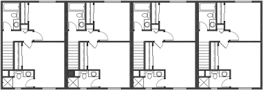 townhouse plan 4 unit apartment