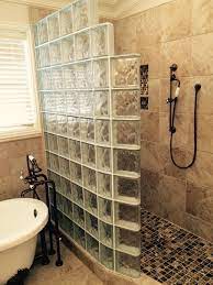 Curved Glass Block Shower With Thinner