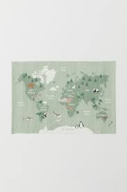 world map cotton rug green compare
