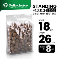 jual standing pouch flat bottom clear