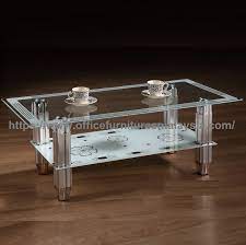Tempered Glass Coffee Table With Chrome