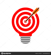 Light Bulb With Target And Arrow Vector Illustration