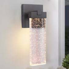 seeded glass led outdoor wall light