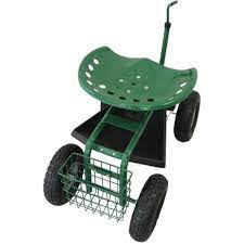 Wheeled Garden Cart Seat Heavy Duty