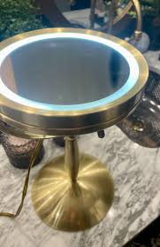 gold vanity mirror table top lighted