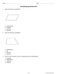 In math practice test on quadrilateral worksheet we will practice different types of questions in quadrilateral. Classifying Quadrilaterals Grade 4 Free Printable Tests And Worksheets Helpteaching Com