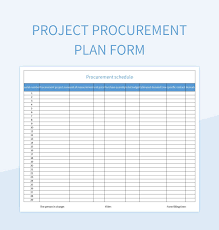 free procurement plan templates for