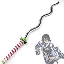 GSKD Toy Katana Sword Demon Slayer Sword Cosplay Iguro Obanai Samurai Sword  Wooden Sword Japanese Anime Cosplay Halloween Prop Ninja Sword 75cm 100cm  (Color : Bare Knife, Size : 75cm) : Amazon.co.uk: