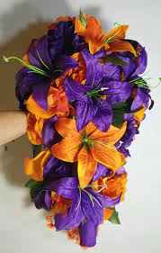 Check spelling or type a new query. Purple Orange Rose Tiger Lily Bridal Wedding Bouquet Bridal Wedding Bouquets