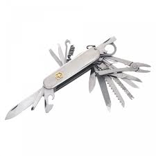 Swiss Army Knife With 33 Functions With 18k Gold Applied Cross Of Switzerland