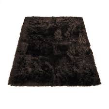 walk on me faux fur area rug black 3 x5