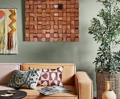 Natural Wood Wall Sculpture With Black