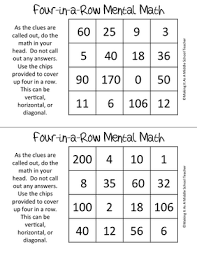 · can your middle schoolers solve these math puzzles? Making It As A Middle School Teacher Math Game Monday Four In A Row Mental Math Game Math Games Middle School Mental Math Mental Math Games