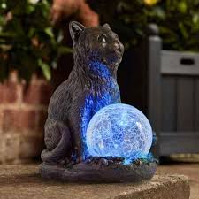 Solar Powered Cat Led Light Statue