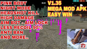 Garena free fire's gameplay is similar to other battle royale games out there. Mega Mod Free Fire V13 New Aim Bot Aim Lock Pink Body Night Mod Easy Win And More Mod Game Mobile