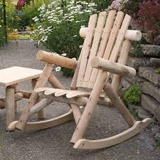 lakeland mills cedar log rocking chair
