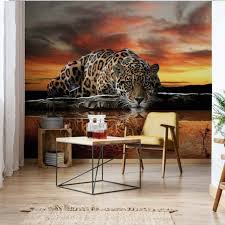 living room wild cat jaguar animal