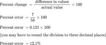 percent error math steps exles