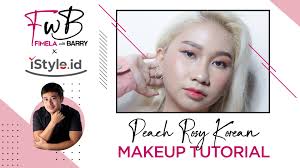 peach rosy korean makeup look tutorial