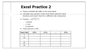 Solved Excel Practice 2 Please Complete The Table In The