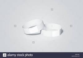 Blank White Paper Wristbands Mock Ups 3d Rendering Empty