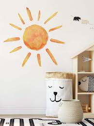 1pc Lovely Watercolor Sun Wall Sticker