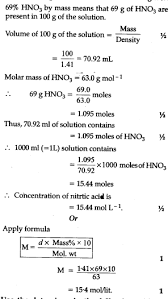 Calculate The Concentration Of Nitric Acid In Moles Per