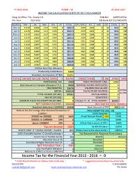 Income Tax Calculation Sheet With Excel Calculator Potools