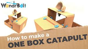 make a catapult from one cardboard box