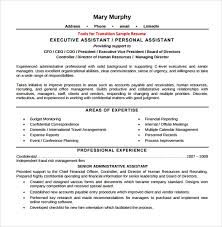 Sample Executive Assistant Resume 6 Examples Format