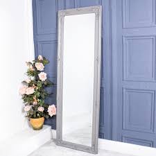 Tall Light Grey Wall Mirror 147cm 47cm