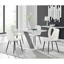 monza 4 white grey dining table 4