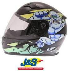 Details About Frank Thomas Ft36y Comix Kids Full Face Motorcycle Helmet Childrens Gorilla J S