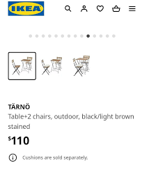 Ikea Tarno Folding Patio Set 110