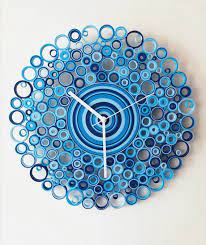 Large Wall Clock Blue Clock Paper Clock