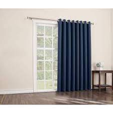 Sun Zero Jonah Extra Wide Blackout Patio Curtain Panel Navy