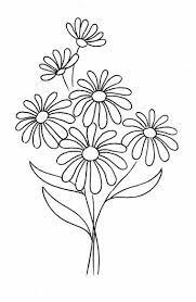 Topolino con mazzo di fiori disegno semplice da colorare. 1001 Idee Per Fiori Da Colorare Per Bambini E Adulti