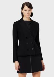 Free shipping and returns on anine bing kaia double breasted knit blazer at nordstrom.com. Double Breasted Knit Jacket With Lapels Woman Emporio Armani