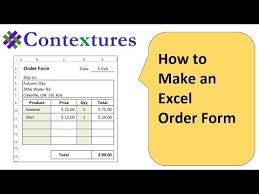 How To Make An Excel Order Form