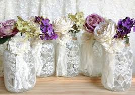 5 ivory lace covered jar perfect for