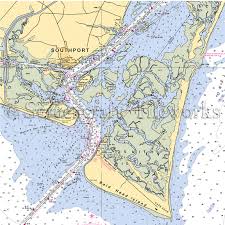 North Carolina Southport Nautical Chart Decor