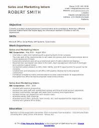 Don't worry, this internship cv is available for free download in word. Sales And Marketing Intern Resume Samples Qwikresume