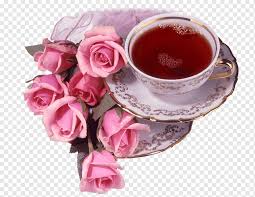 good morning tea couple flower png