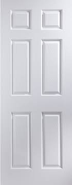 White Primed 6 Panel Door Interior