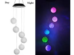 Solar Colorful Ball Wind Chimes Outdoor